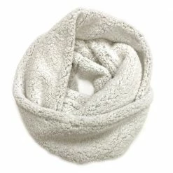 Budget ✔️ Lincoln Outfitters Women's Frosted Sherpa Eternity Scarf Light Gray - P22977-GR - Women's Eternity Scarfs ✔️