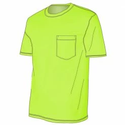 Discount ❤️ Lincoln Outfitters Men's Heavyweight Relaxed Fit Short Sleeve Pocket Tee Safety Green - LOPK-01R-SFG - Pocket T-Shirt ✨