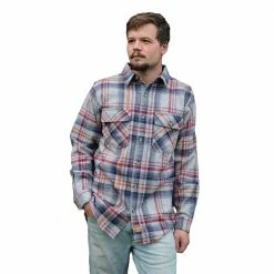 New 🌟 Lincoln Outfitters Men's Big and Tall Brawny Flannel Cloud Heather LOFB-E0400CLDBT - Long Sleeve 😉 Shirts ⭐