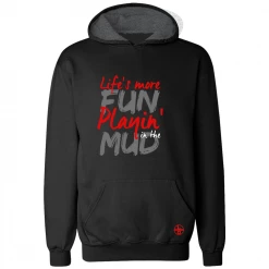 Coupon 🤩 LO Youth Boy's Fun Mud Polyester Long Sleeve Hoodie Black - LOYPH-04 - Hooded Sweatshirt Kid's 🎁