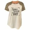 Top 10 💯 Lincoln Outfitters Ladies Short Sleeve Leopard Print Western Raglan Fashion T-Shirt - LO-LF18 - T-Shirts 🔔