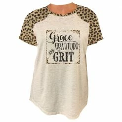Top 10 💯 Lincoln Outfitters Ladies Short Sleeve Leopard Print Western Raglan Fashion T-Shirt - LO-LF18 - T-Shirts 🔔