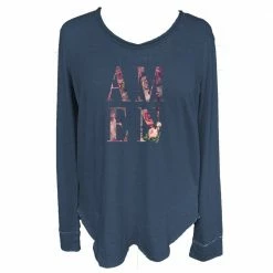 Outlet 🎁 Lincoln Outfitters Ladies Long Sleeve Fashion T-Shirt China Blue - LO-LFLS-09 - T-Shirts ⌛