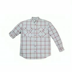 New ⭐ Lincoln Outfitters Men's Long Sleeve Plaid 👍 Shirt Grey/Red - G4359-GRYRED - Long Sleeve 🛒 Shirts ⭐